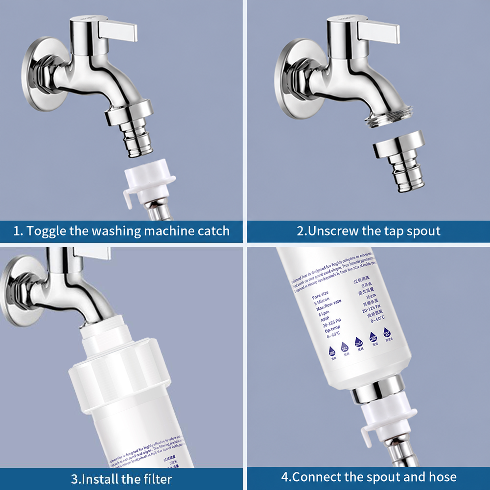 🔥Last day for 50% off💧Home water purifier shower head pre-filter with replaceable PP cotton filter