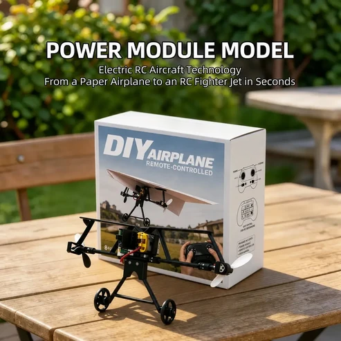RC Paper Airplane Kit, Remote Control Plane with Gyro Stabilizer & Dual Propellers, DIY Foldable Flying Toy, Easy-to-Fly STEM Toy, Birthday Gift for Kids Boys & Adults
