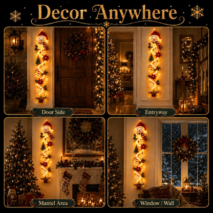 ⏳ Last Day 49% OFF – 🎄MerryCascade™ Glowing Christmas Door Hanger | 6 Festive Light Designs✨