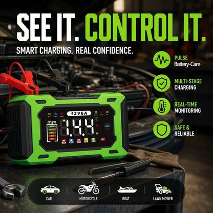 ⏳⏳Time-Limited Special⏰12V 6A Smart Car Battery Charger , Auto Maintain & Desulfation