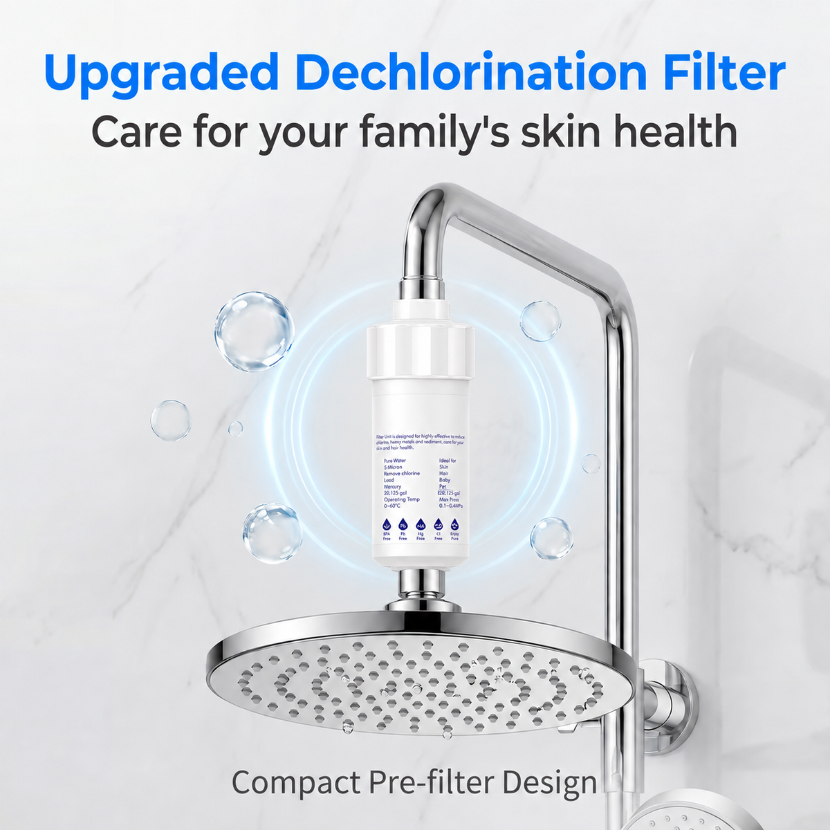🔥Last day for 50% off💧Home water purifier shower head pre-filter with replaceable PP cotton filter