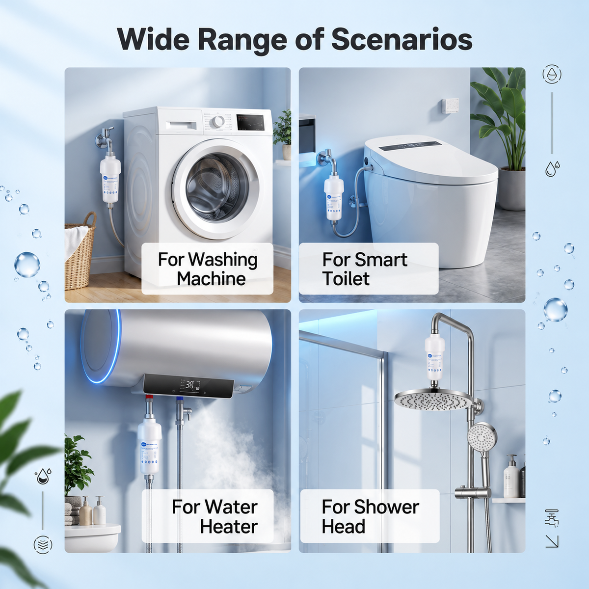🔥Last day for 50% off💧Home water purifier shower head pre-filter with replaceable PP cotton filter