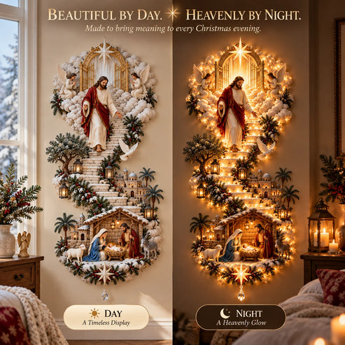 ✨ Last Day – 50% Off!✨ Jesus Light Of Heaven Christmas Wall Hanging✝️