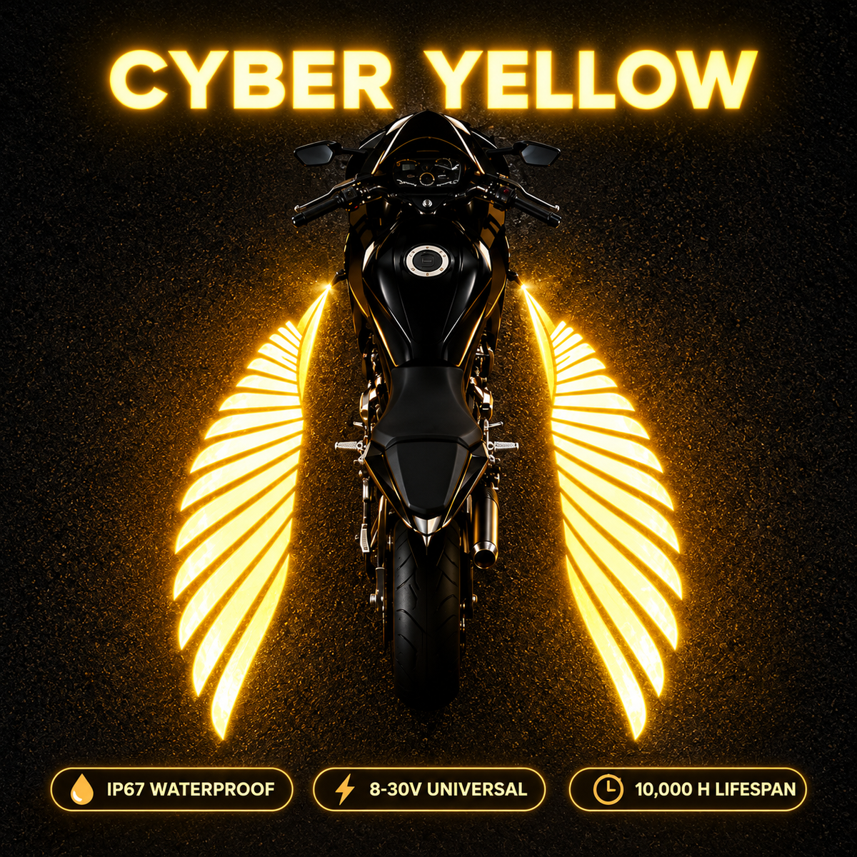 🔥 LAST DAY 50% OFF 🏍️ IP67 Waterproof & Dustproof Angel Wing Motorcycle LED Projector Lights (1 Pair)
