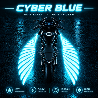 🔥 LAST DAY 50% OFF 🏍️ IP67 Waterproof & Dustproof Angel Wing Motorcycle LED Projector Lights (1 Pair)