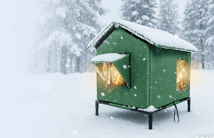 Cat house in winter