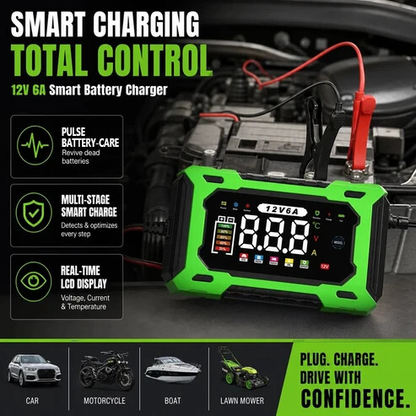 ⏳⏳Time-Limited Special⏰12V 6A Smart Car Battery Charger , Auto Maintain & Desulfation