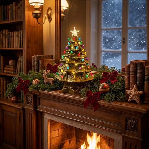 Mini Resin Nostalgic Christmas Tree Lamp
