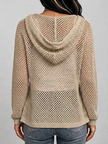 Casual Hooded Cotton Knit Top