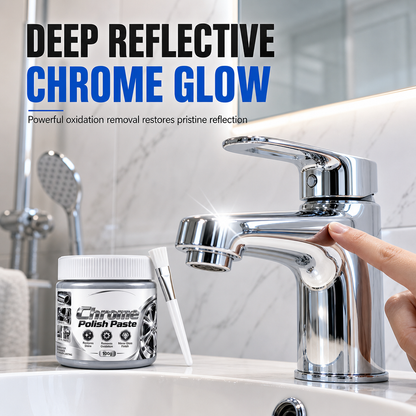 Metal Chrome Polish & Restorer Paste with Brush – Heavy-Duty Chrome Polishing Cream, Oxidation Remover for Ca  Wheels, Metal Trim, Faucets & Chrome Surfacesr-300g