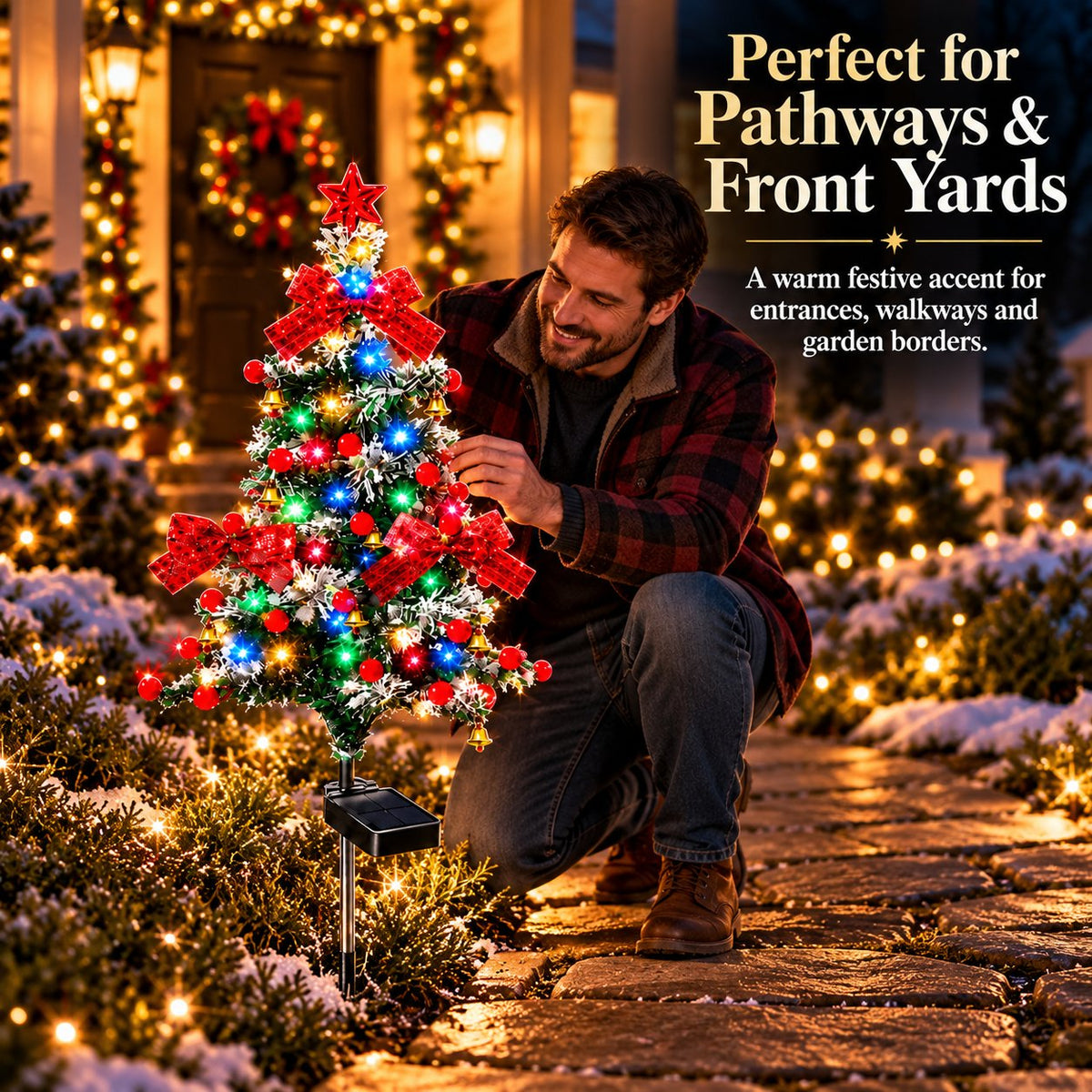🔥Solar Cedar Christmas Tree Lights | Festive Outdoor Holiday Decor