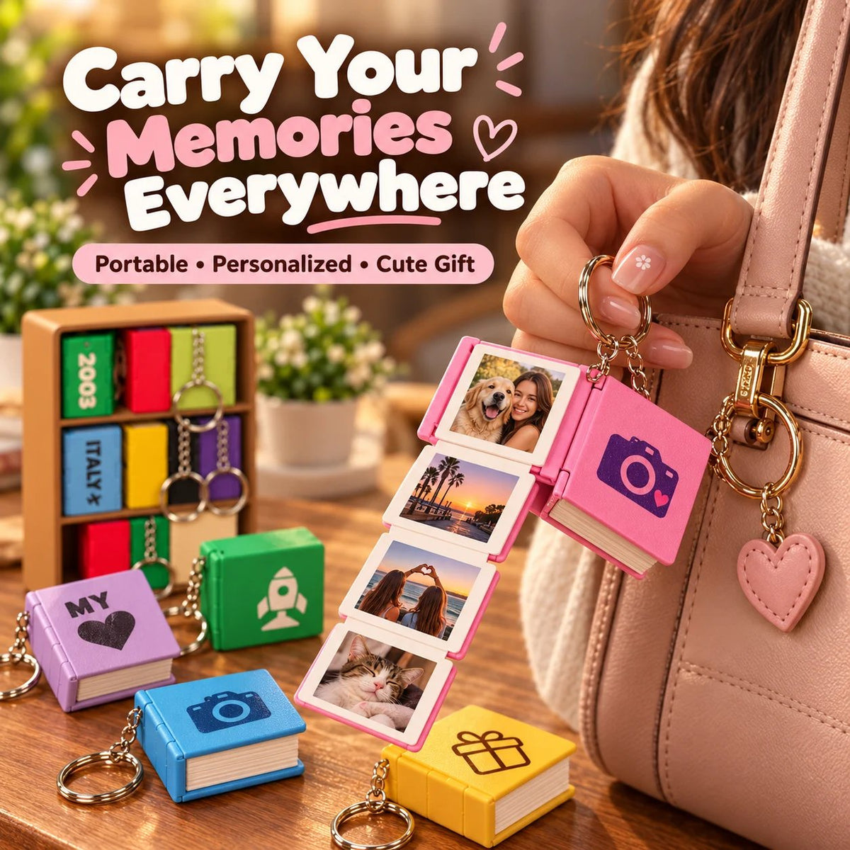 📖 Mini Photo Book Keychain
