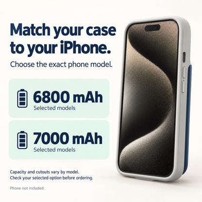 Battery Case for iPhone with LED Power Indicator