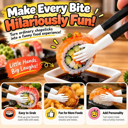 😂 Funny Tiny Hands Sushi Chopsticks – Hilarious Mini Hand Food Grabber for Sushi Lovers & Party Gifts