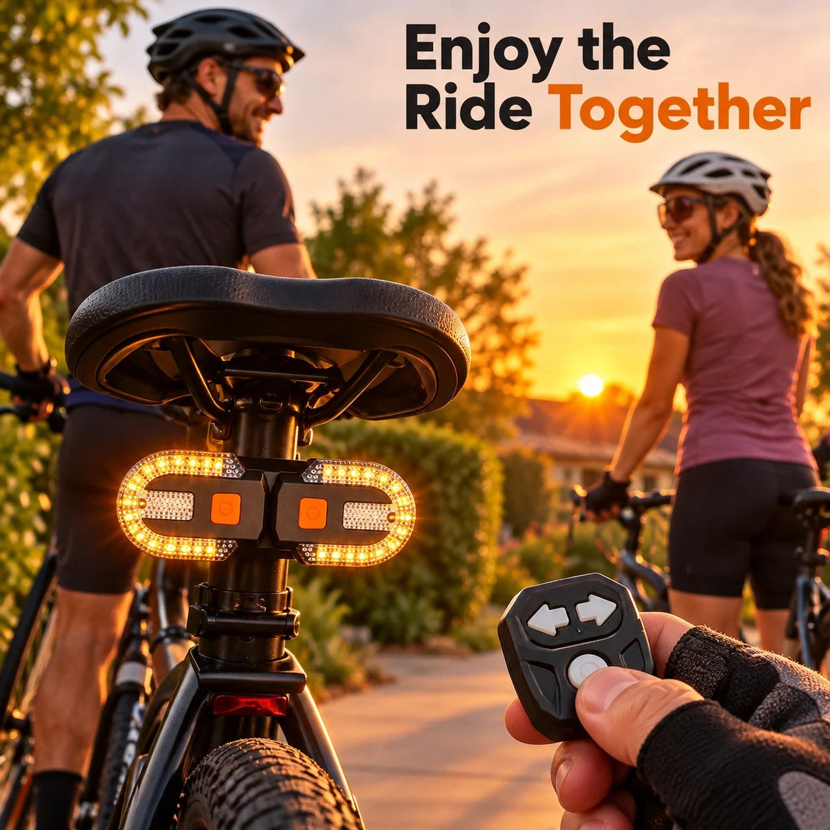 Bicycle Rear Turn Signal Light with Directional Remote