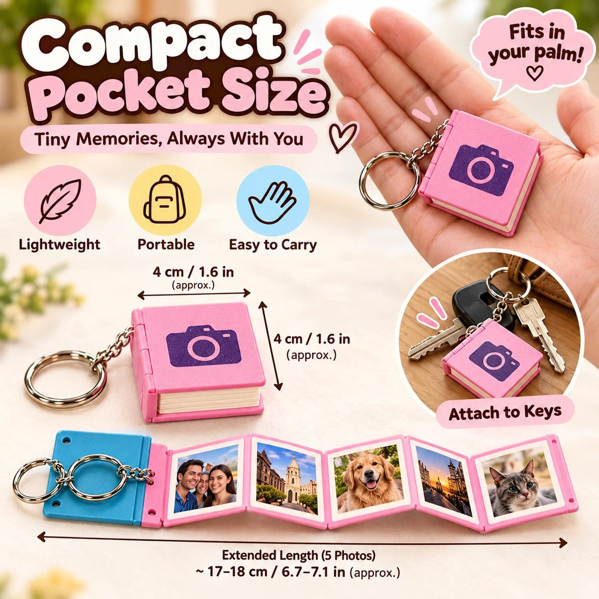 📖 Mini Photo Book Keychain