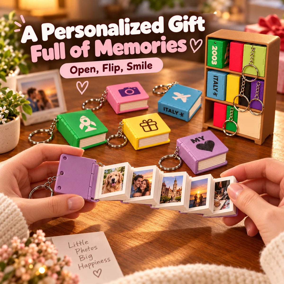 📖 Mini Photo Book Keychain