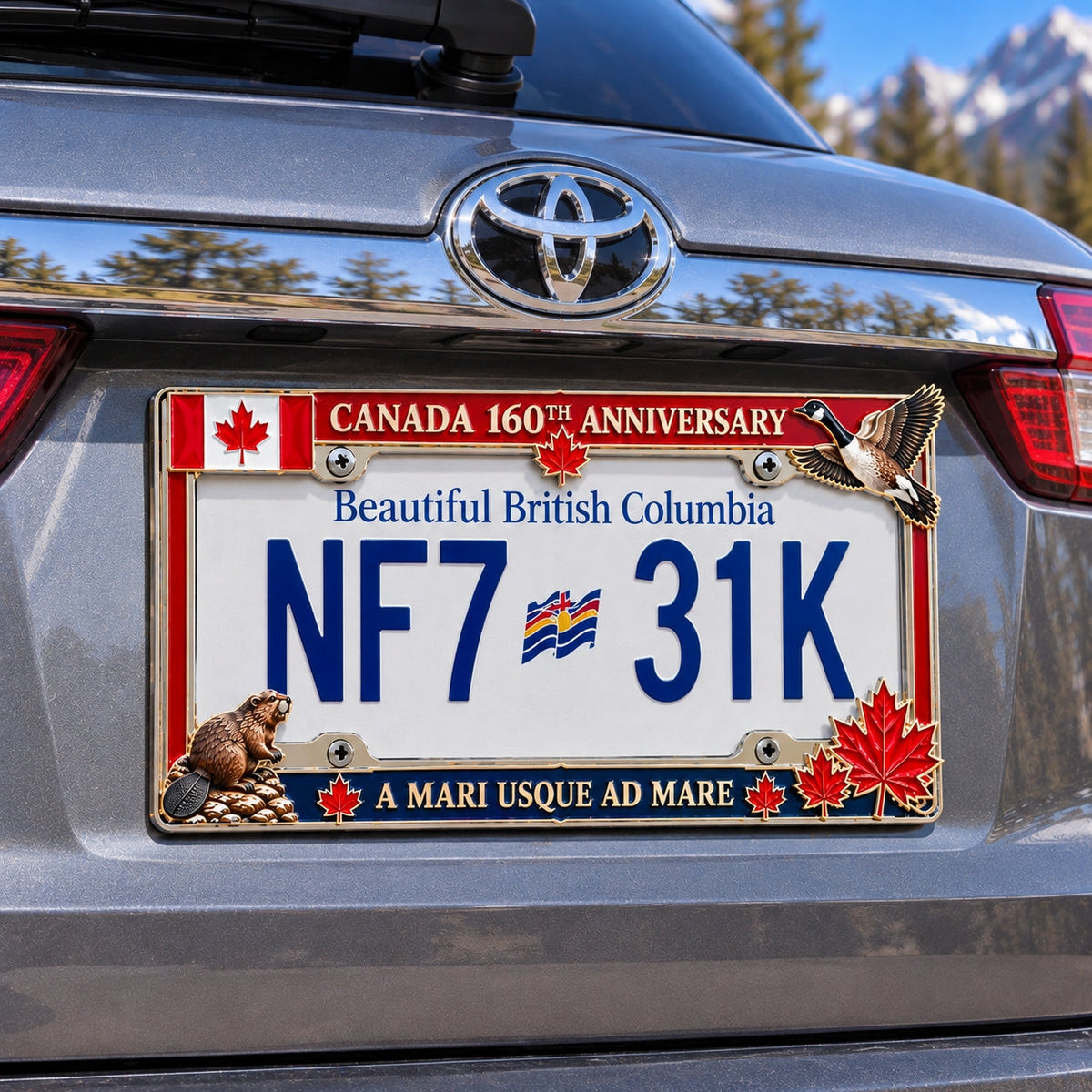 🍁🚗 Canada 160th Anniversary Commemorative Metal License Plate Frame