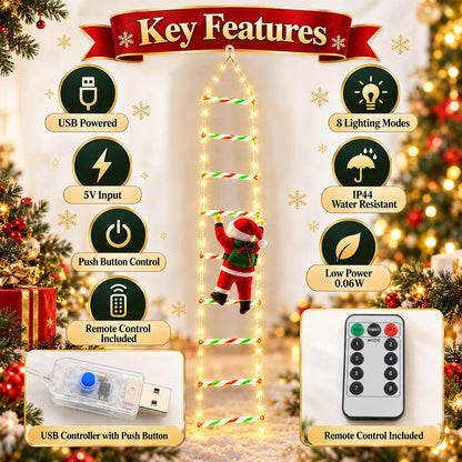 🔥Christmas Sale🎁Christmas Santa Climbing Stairs Light