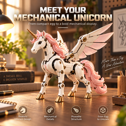 🦄 2-in-1 Transforming Mechanical Unicorn Egg – Winged Fantasy Figure!!!🔥