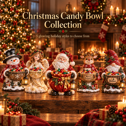 🎄✨ Lighted Christmas Candy Bowl Collection – 5 Festive Holiday Designs