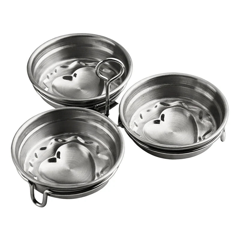 3-in-1 Stainless Steel Egg Poacher – 304 steel, non-stick & versatile