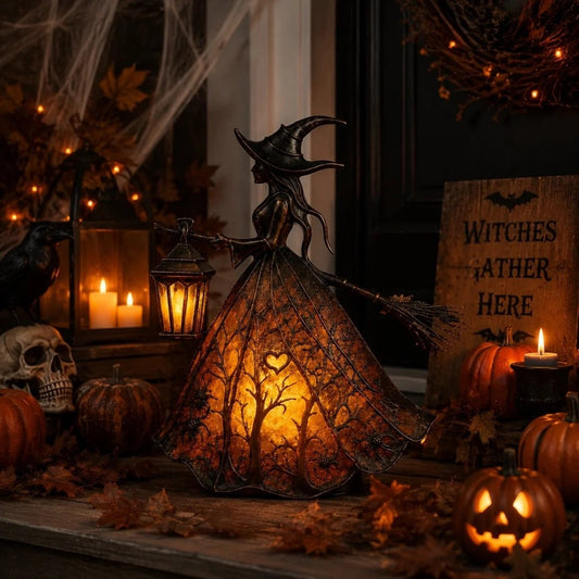 🧙🏻‍♀️Halloween Witch Lamp Ornament | Illuminated Desktop Decor for Spooky Vibe