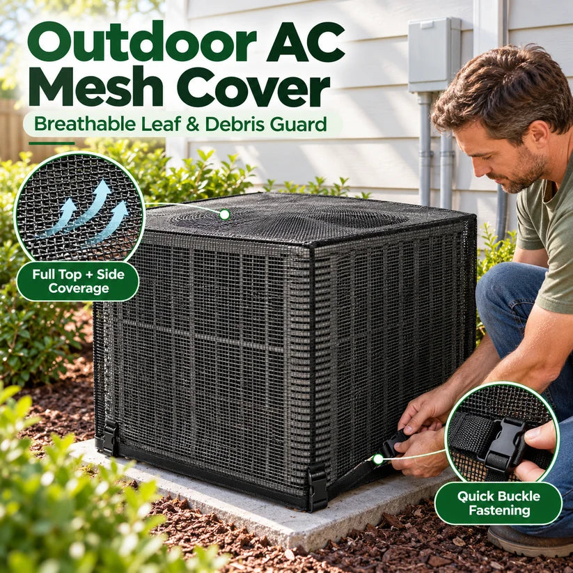 ❄️ Heavy-Duty Mesh AC Cover – All-Season Outdoor Protection