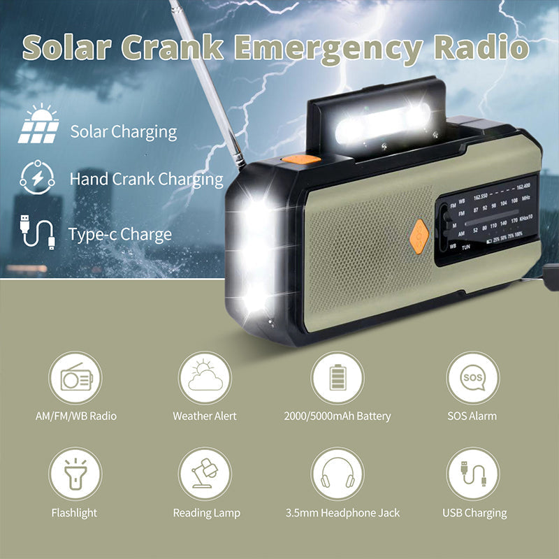 Solar Hand-Crank Emergency Weather Radio — 4